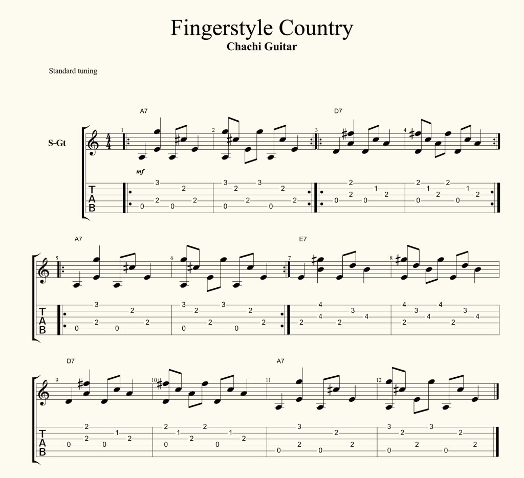 Fingerstyle Country TAB