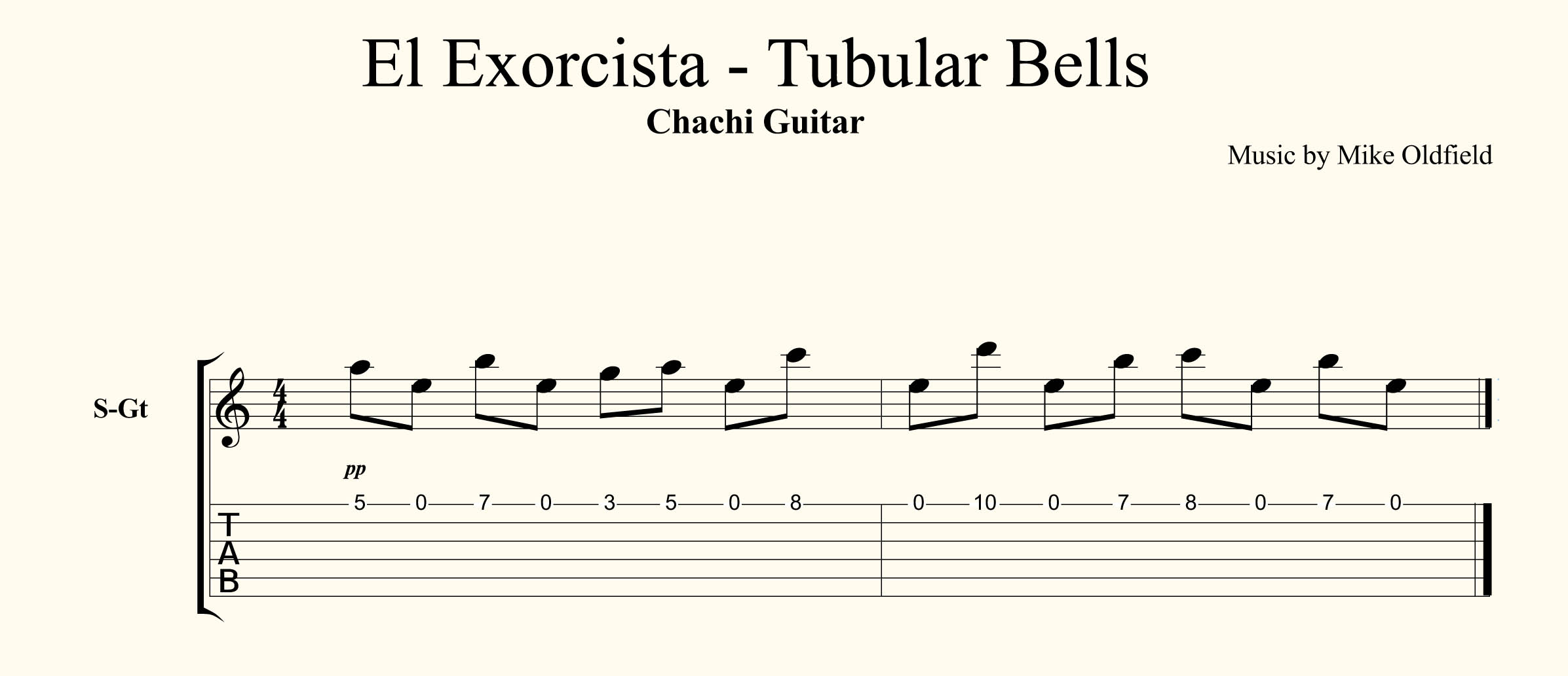 Hasta aquí Banquete frecuentemente Especial Halloween – El Exorcista Tubular Bells Tutorial | Chachi Guitar
