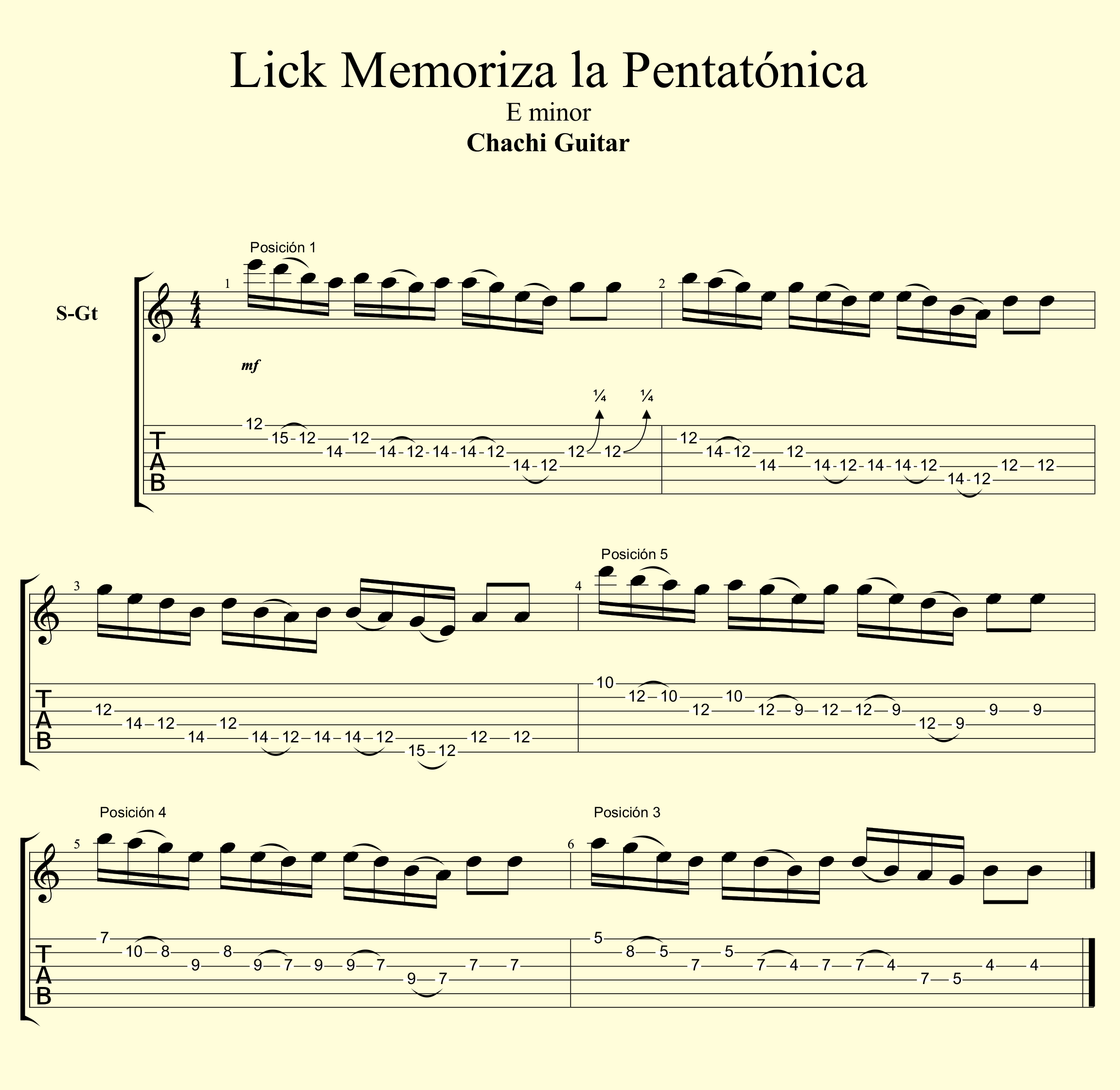 Lick Memoriza la Pentatónica